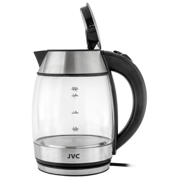 Чайник электрический jvc JK-KE1707, стеклянный, 2200 Вт, 1.7 л, чёрный - фото 51406960 Чайник электрический jvc JK-KE1707, стеклянный, 2200 Вт, 1.7 л, чёрный - фото 51406960