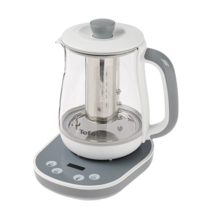 Чайник электрический TEFAL BJ551B10, стекло, 1.5 л, 1430 Вт, регулировка t°, белый - фото 51407317 Чайник электрический TEFAL BJ551B10, стекло, 1.5 л, 1430 Вт, регулировка t°, белый - фото 51407317