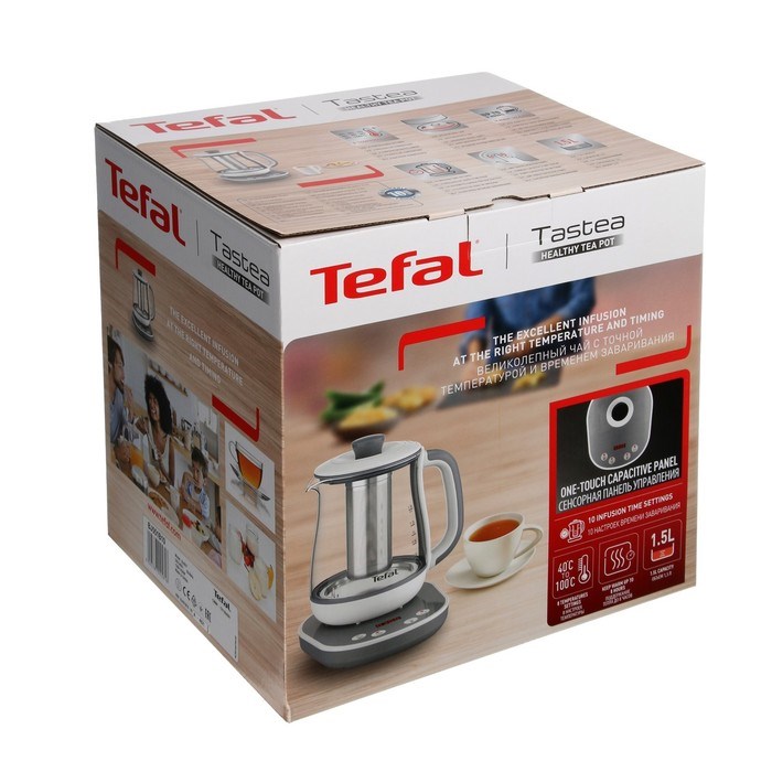Чайник электрический TEFAL BJ551B10, стекло, 1.5 л, 1430 Вт, регулировка t°, белый - фото 51407325 Чайник электрический TEFAL BJ551B10, стекло, 1.5 л, 1430 Вт, регулировка t°, белый - фото 51407325