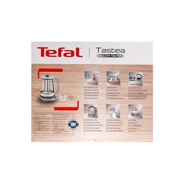 Чайник электрический TEFAL BJ551B10, стекло, 1.5 л, 1430 Вт, регулировка t°, белый - фото 51407327 Чайник электрический TEFAL BJ551B10, стекло, 1.5 л, 1430 Вт, регулировка t°, белый - фото 51407327