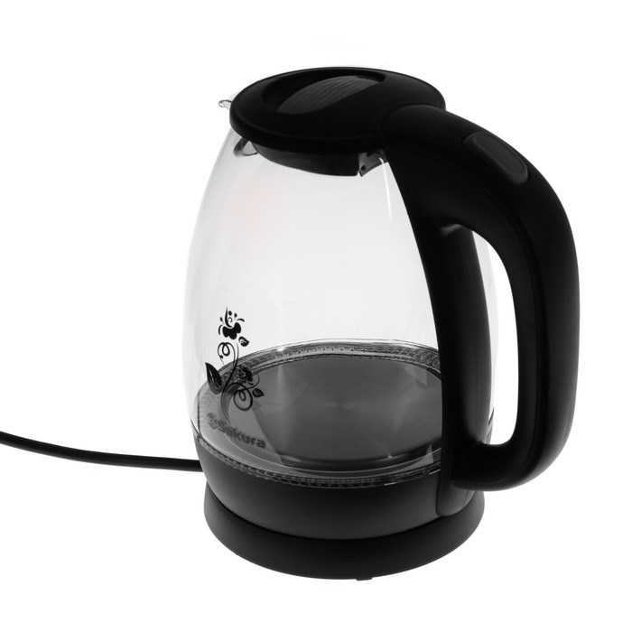 Чайник электрический Sakura SA-2715BK, стекло, 1.7 л, 2200 Вт, чёрный - фото 51407754 Чайник электрический Sakura SA-2715BK, стекло, 1.7 л, 2200 Вт, чёрный - фото 51407754