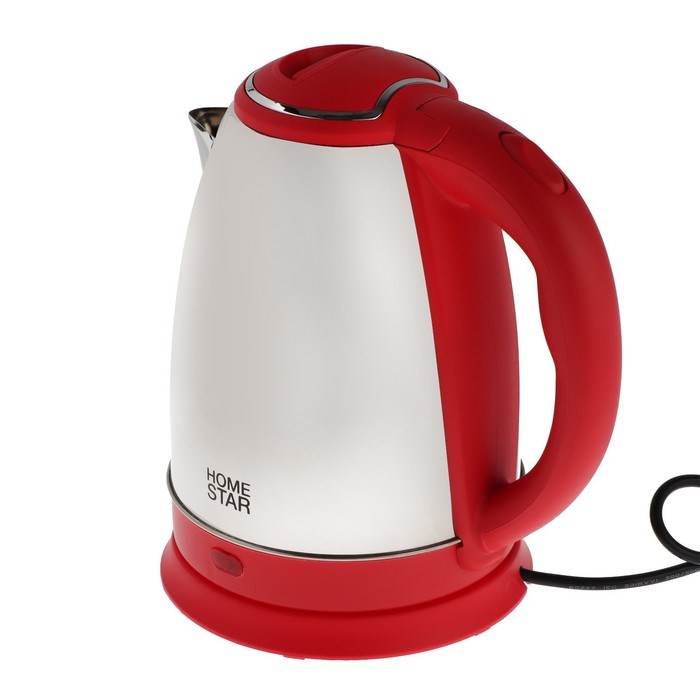 Чайник электрический Homestar HS-1028, металл, 1.8 л, 1500 Вт, серебристо-красный - фото 51407854 Чайник электрический Homestar HS-1028, металл, 1.8 л, 1500 Вт, серебристо-красный - фото 51407854