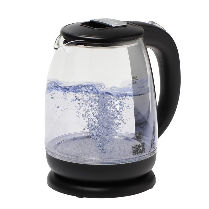 Чайник электрический Homestar HS-1018, стекло, 1.8 л, 1500 Вт, чёрный - фото 51407862 Чайник электрический Homestar HS-1018, стекло, 1.8 л, 1500 Вт, чёрный - фото 51407862