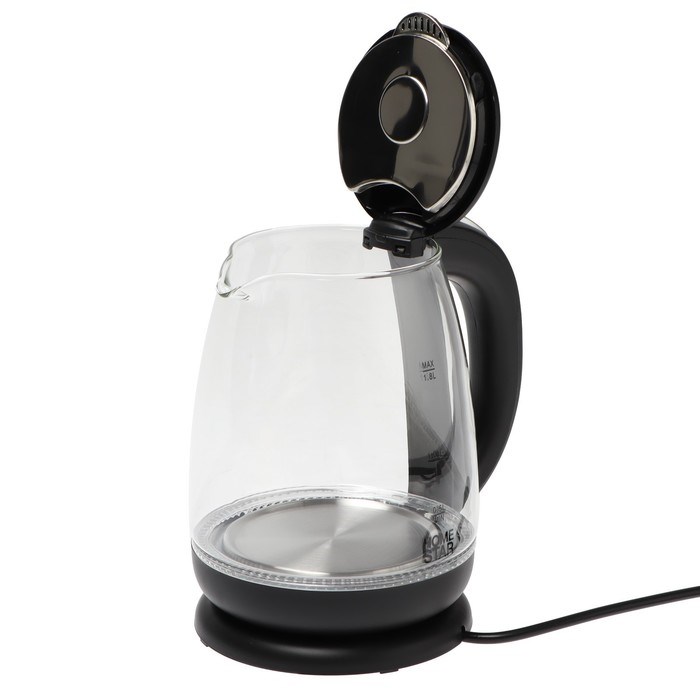 Чайник электрический Homestar HS-1018, стекло, 1.8 л, 1500 Вт, чёрный - фото 51407867 Чайник электрический Homestar HS-1018, стекло, 1.8 л, 1500 Вт, чёрный - фото 51407867