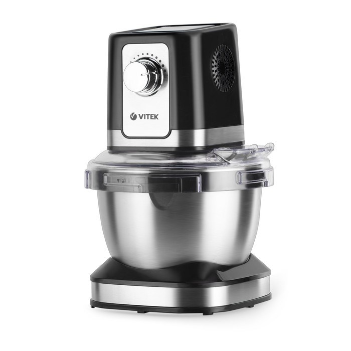 Кухонная машина Vitek VT-1435, 1000 Вт, 4 л, 12 скоростей, 3 насадки, серебристо-чёрная - фото 51407950 Кухонная машина Vitek VT-1435, 1000 Вт, 4 л, 12 скоростей, 3 насадки, серебристо-чёрная - фото 51407950