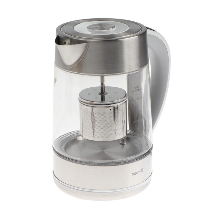 Чайник электрический DEERMA DEM-SH50W, стекло, 1.7 л, 2200 Вт, регулировка t°, серебристый - фото 51408410 Чайник электрический DEERMA DEM-SH50W, стекло, 1.7 л, 2200 Вт, регулировка t°, серебристый - фото 51408410