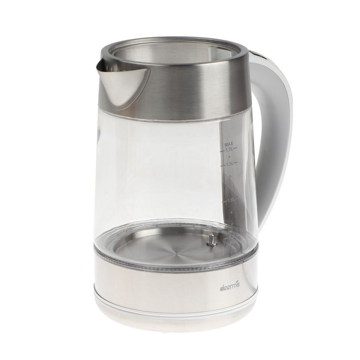 Чайник электрический DEERMA DEM-SH50W, стекло, 1.7 л, 2200 Вт, регулировка t°, серебристый - фото 51408416 Чайник электрический DEERMA DEM-SH50W, стекло, 1.7 л, 2200 Вт, регулировка t°, серебристый - фото 51408416