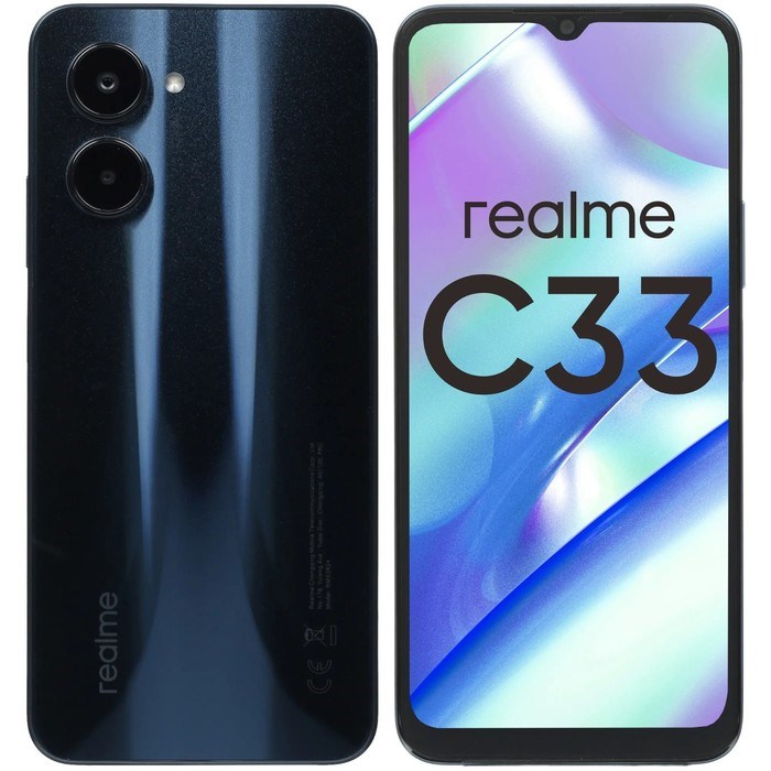 Смартфон Realme C33 , 6.5", IPS, 2 sim, 4 Гб, 64 Гб, 50 Мп, 5 Мп, 5000 мАч, черный - фото 51408471 Смартфон Realme C33 , 6.5", IPS, 2 sim, 4 Гб, 64 Гб, 50 Мп, 5 Мп, 5000 мАч, черный - фото 51408471