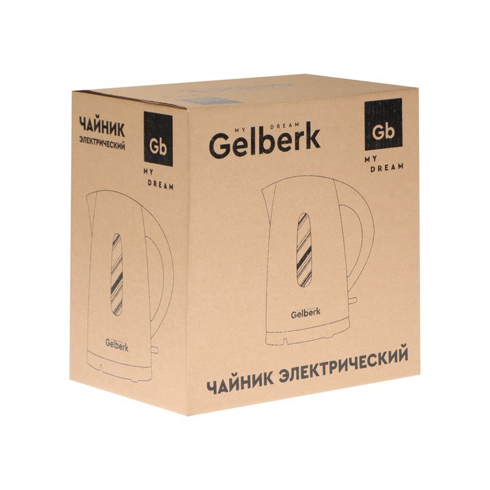 Чайник электрический GELBERK GL-460, пластик, 1.7 л, 2200 Вт, белый - фото 51408654 Чайник электрический GELBERK GL-460, пластик, 1.7 л, 2200 Вт, белый - фото 51408654
