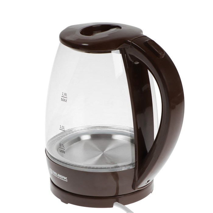 Чайник электрический GELBERK GL-470, стекло, 1.8 л, 2000 Вт, коричневый - фото 51408688 Чайник электрический GELBERK GL-470, стекло, 1.8 л, 2000 Вт, коричневый - фото 51408688