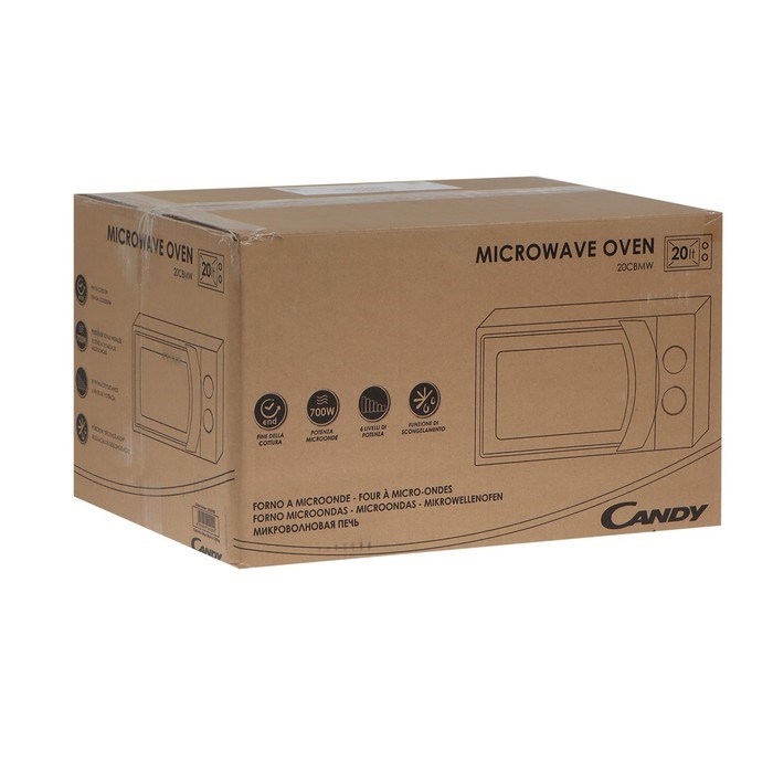 Микроволновая печь Candy 20CBMW, 700 Вт, 20 л, 6 режимов, белая - фото 51409120 Микроволновая печь Candy 20CBMW, 700 Вт, 20 л, 6 режимов, белая - фото 51409120