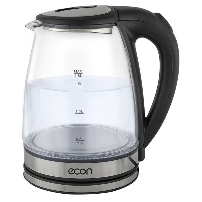 Чайник ECO-1838KE, стекло, электрический, 1.8 л, 1500 Вт, цвет чёрный - фото 51409172 Чайник ECO-1838KE, стекло, электрический, 1.8 л, 1500 Вт, цвет чёрный - фото 51409172