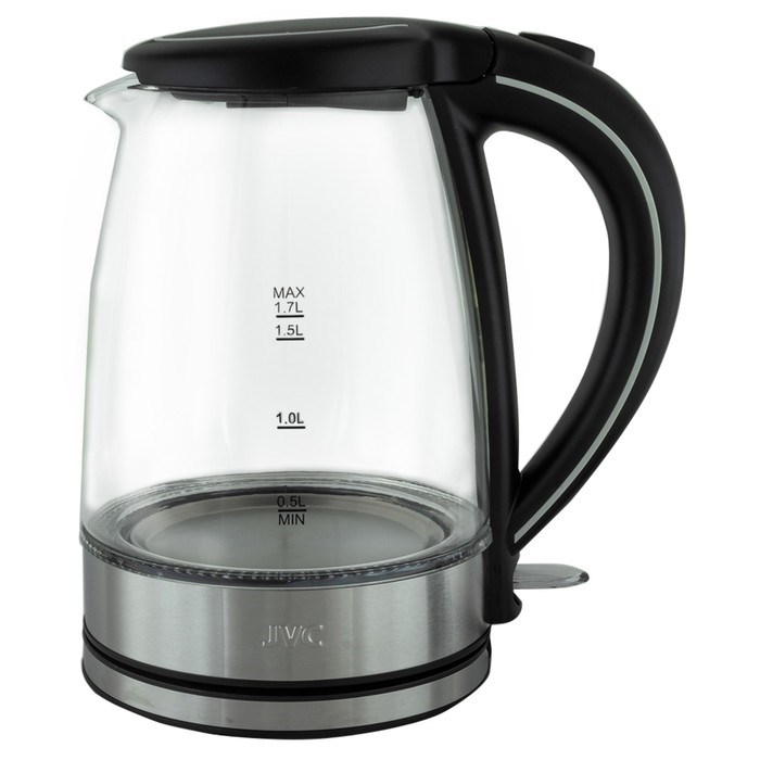 Чайники jvc JK-KE1808, стекло, 1.7 л, 2200 Вт, чёрный с серебристым - фото 51409286 Чайники jvc JK-KE1808, стекло, 1.7 л, 2200 Вт, чёрный с серебристым - фото 51409286