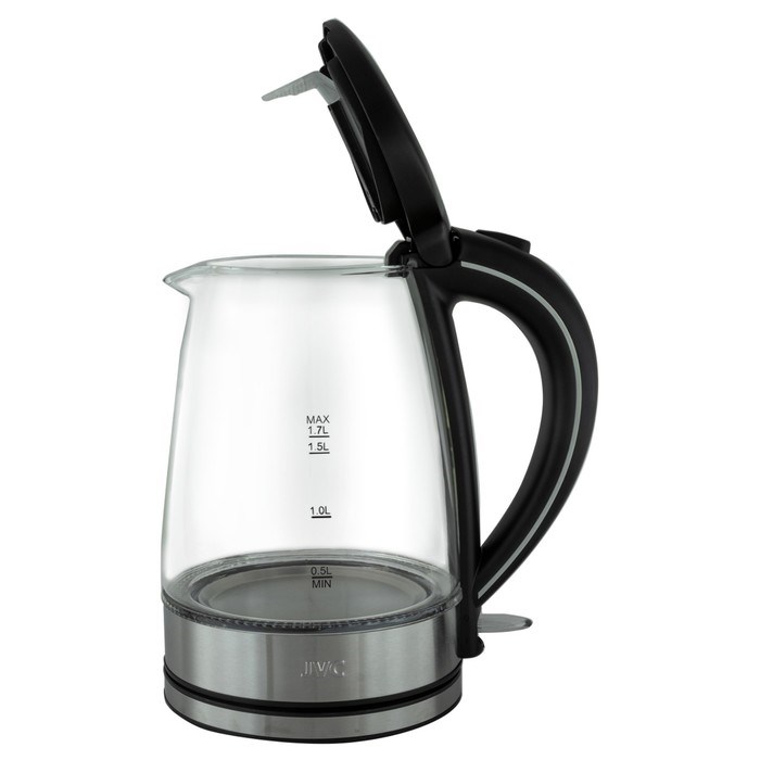 Чайники jvc JK-KE1808, стекло, 1.7 л, 2200 Вт, чёрный с серебристым - фото 51409287 Чайники jvc JK-KE1808, стекло, 1.7 л, 2200 Вт, чёрный с серебристым - фото 51409287