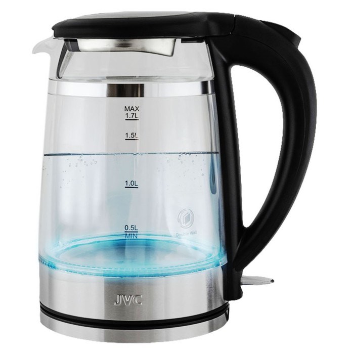 Чайники jvc JK-KE1815, стекло, 1.7 л, 2200 Вт, чёрный с серебристым - фото 51409291 Чайники jvc JK-KE1815, стекло, 1.7 л, 2200 Вт, чёрный с серебристым - фото 51409291