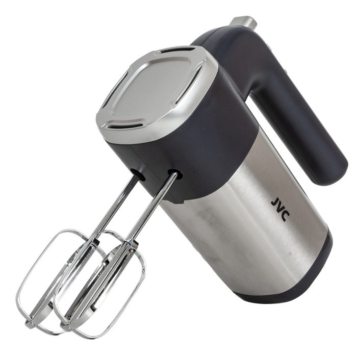 Миксер jvc JK-MX121, ручной, 300 Вт, 5 скоростей, 2 насадки, чёрный с серебристым - фото 51409710 Миксер jvc JK-MX121, ручной, 300 Вт, 5 скоростей, 2 насадки, чёрный с серебристым - фото 51409710