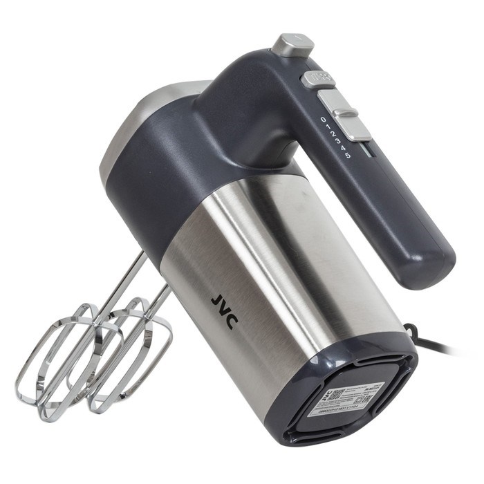 Миксер jvc JK-MX121, ручной, 300 Вт, 5 скоростей, 2 насадки, чёрный с серебристым - фото 51409713 Миксер jvc JK-MX121, ручной, 300 Вт, 5 скоростей, 2 насадки, чёрный с серебристым - фото 51409713
