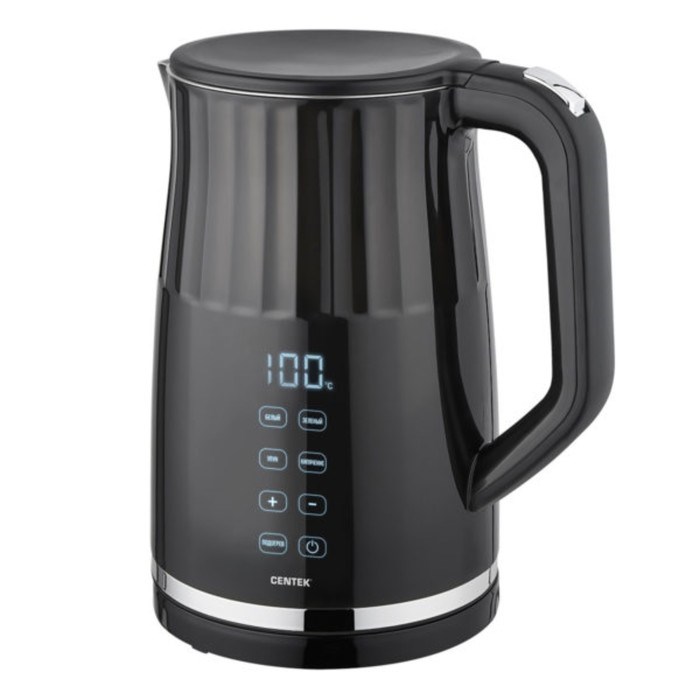 Чайник электрический Centek CT-0038, металл, 1.7 л, 2200 Вт, LED, регулировка t°, чёрный - фото 51410294 Чайник электрический Centek CT-0038, металл, 1.7 л, 2200 Вт, LED, регулировка t°, чёрный - фото 51410294