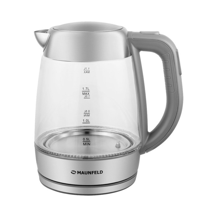 Чайник MAUNFELD MFK-6111G, стекло, 1.7 л, 2200 Вт, серый - фото 51410301 Чайник MAUNFELD MFK-6111G, стекло, 1.7 л, 2200 Вт, серый - фото 51410301