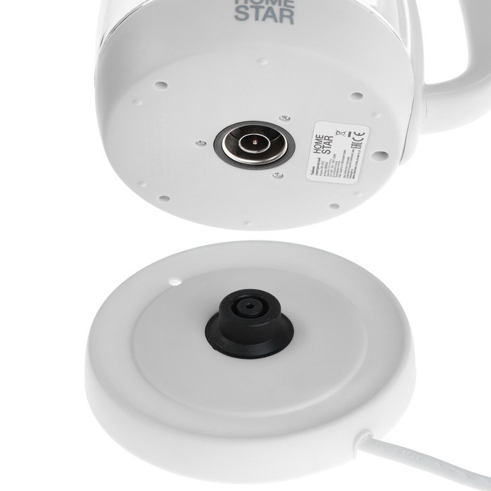 Чайник электрический Homestar HS-1012, стекло, 1.7 л, 2200 Вт, белый - фото 51410508 Чайник электрический Homestar HS-1012, стекло, 1.7 л, 2200 Вт, белый - фото 51410508
