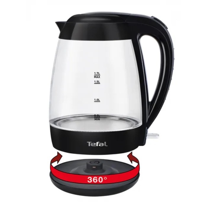 Чайник электрический TEFAL KO450832, стекло, 1.7 л, 2400 Вт, чёрный - фото 51410845 Чайник электрический TEFAL KO450832, стекло, 1.7 л, 2400 Вт, чёрный - фото 51410845