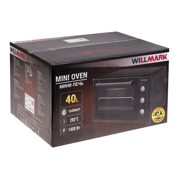 Мини-печь WILLMARK WOF-405W, 1500 Вт, 40 л, таймер, до 280°С, белая - фото 51411087 Мини-печь WILLMARK WOF-405W, 1500 Вт, 40 л, таймер, до 280°С, белая - фото 51411087