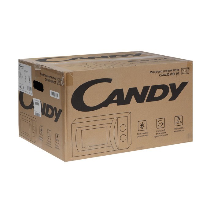 Микроволновая печь Candy CMW20SMB-07, 700 Вт, 20 л, 5 режимов, чёрная - фото 51411191 Микроволновая печь Candy CMW20SMB-07, 700 Вт, 20 л, 5 режимов, чёрная - фото 51411191