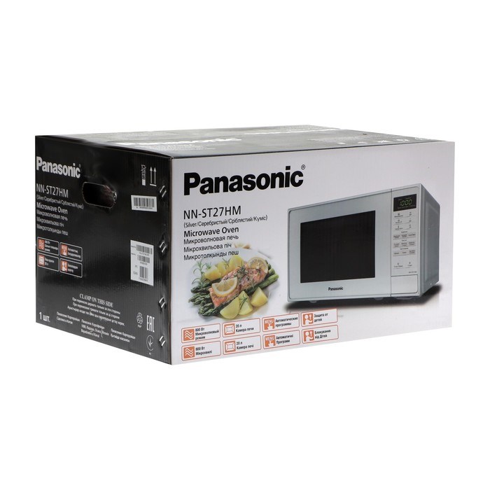 Микроволновая печь Panasonic NN-ST27HMZPE, 20 л, 800 Вт, серебристая - фото 51411575 Микроволновая печь Panasonic NN-ST27HMZPE, 20 л, 800 Вт, серебристая - фото 51411575