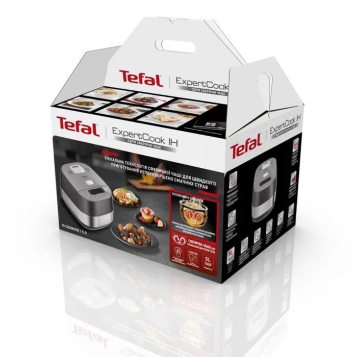 Мультиварка Tefal RK802B32, 1200 Вт, 5 л, 14 программ, антипригарное покрытие, серая - фото 51411706 Мультиварка Tefal RK802B32, 1200 Вт, 5 л, 14 программ, антипригарное покрытие, серая - фото 51411706