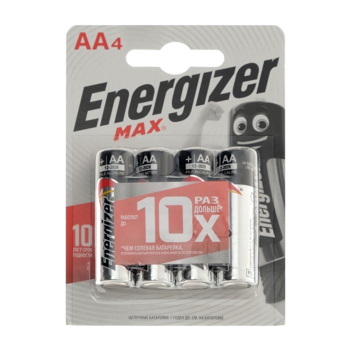 Батарейка алкалиновая Energizer Max, AA, LR6-4BL, 1.5В, блистер, 4 шт. - фото 51411893 Батарейка алкалиновая Energizer Max, AA, LR6-4BL, 1.5В, блистер, 4 шт. - фото 51411893