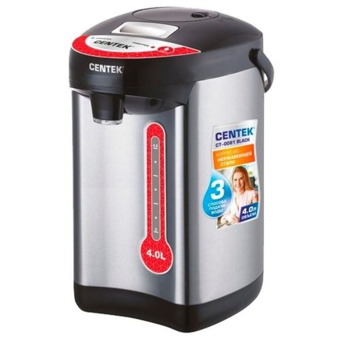 Термопот Centek CT-0081, 4 л, 750 Вт, чёрный - фото 51411912 Термопот Centek CT-0081, 4 л, 750 Вт, чёрный - фото 51411912