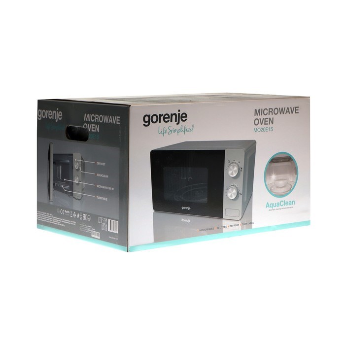 Микроволновая печь Gorenje MO20E1S, 800 Вт, 20 л, 5 режимов, чёрно-серебристая - фото 51411983 Микроволновая печь Gorenje MO20E1S, 800 Вт, 20 л, 5 режимов, чёрно-серебристая - фото 51411983