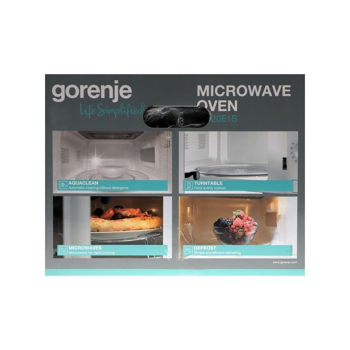 Микроволновая печь Gorenje MO20E1S, 800 Вт, 20 л, 5 режимов, чёрно-серебристая - фото 51411985 Микроволновая печь Gorenje MO20E1S, 800 Вт, 20 л, 5 режимов, чёрно-серебристая - фото 51411985