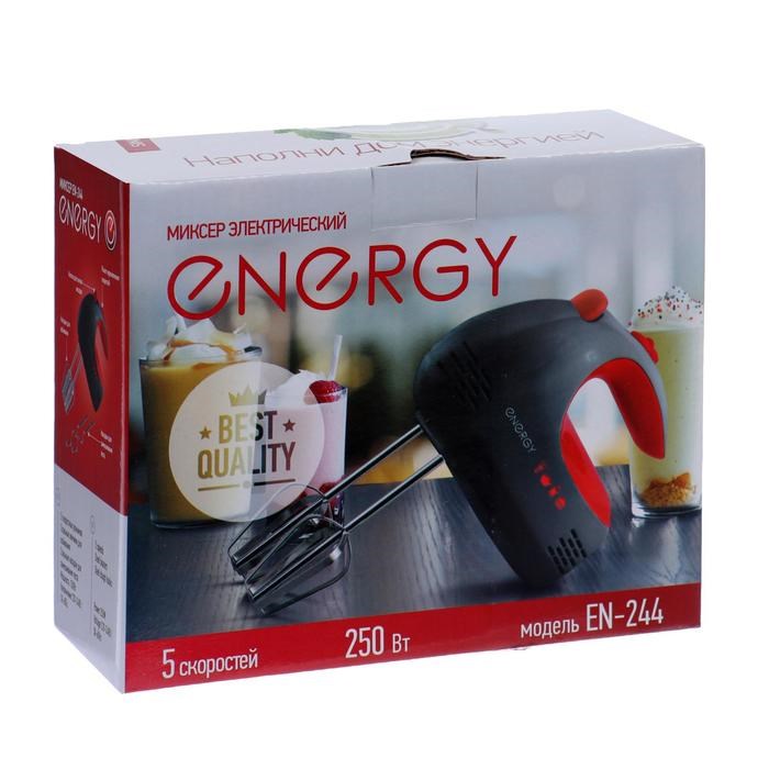 Миксер ENERGY EN-244, ручной, 250 Вт, 5 скоростей, 2 насадки, чёрно-красный - фото 51412008 Миксер ENERGY EN-244, ручной, 250 Вт, 5 скоростей, 2 насадки, чёрно-красный - фото 51412008