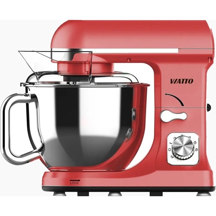 Миксер VIATTO VA-SM5R, планетарный, 1000 Вт, 5 л, плавная регулировка, красный - фото 51412052 Миксер VIATTO VA-SM5R, планетарный, 1000 Вт, 5 л, плавная регулировка, красный - фото 51412052