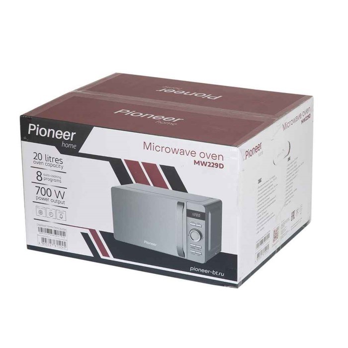 Микроволновая печь Pioneer MW229D, 700 Вт, 8 программ, 5 мощностей, 20 л, цвет серебро - фото 51412149 Микроволновая печь Pioneer MW229D, 700 Вт, 8 программ, 5 мощностей, 20 л, цвет серебро - фото 51412149