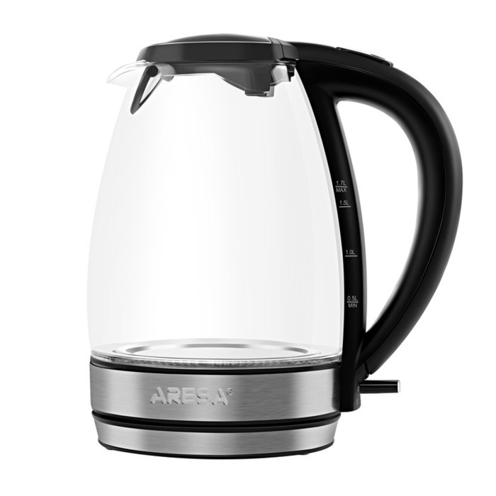 Чайник электрический Aresa AR-3439, стекло, 1.7 л, 2000 Вт, серебристый - фото 51412192 Чайник электрический Aresa AR-3439, стекло, 1.7 л, 2000 Вт, серебристый - фото 51412192