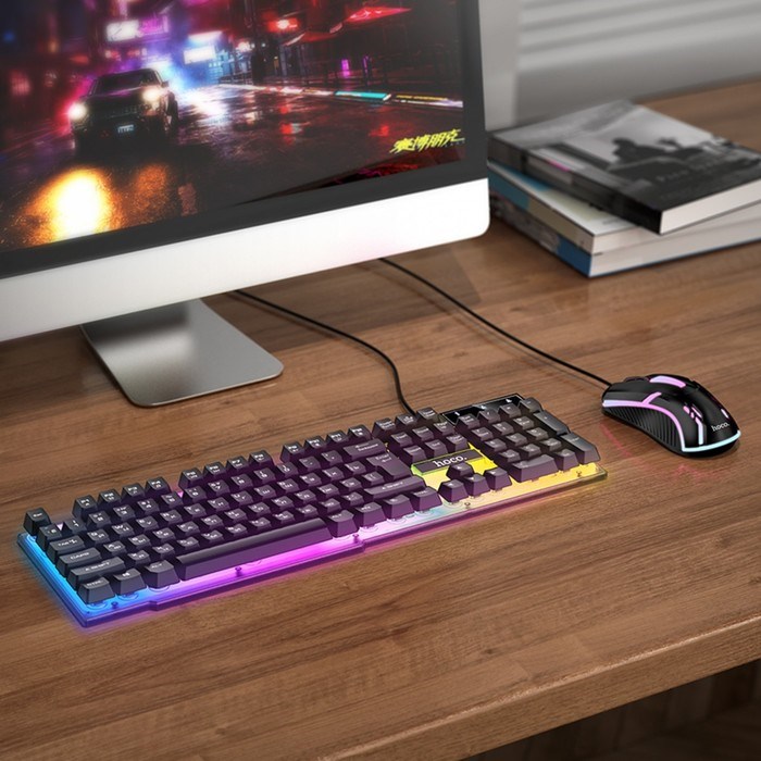 Комплект Клавиатура и Мышь Hoco GM11, проводной, мембранная, 1000 dpi, USB, PC/PS4, 1.5 м - фото 51412249 Комплект Клавиатура и Мышь Hoco GM11, проводной, мембранная, 1000 dpi, USB, PC/PS4, 1.5 м - фото 51412249