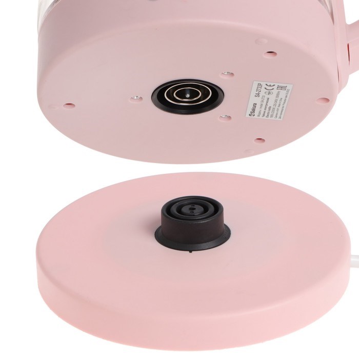 Чайник электрический Sakura SA-2733BG, стекло, 1.7 л, 2200 Вт, розовый - фото 51412429 Чайник электрический Sakura SA-2733BG, стекло, 1.7 л, 2200 Вт, розовый - фото 51412429