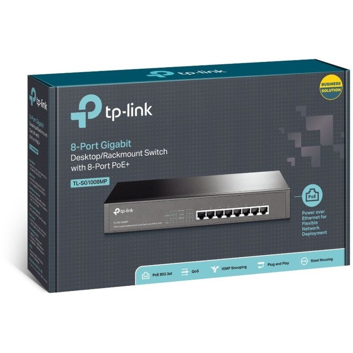 Коммутатор TP-Link TL-SG1008MP, неуправляемый, 8х10/100/1000BASE-T - фото 51412443 Коммутатор TP-Link TL-SG1008MP, неуправляемый, 8х10/100/1000BASE-T - фото 51412443