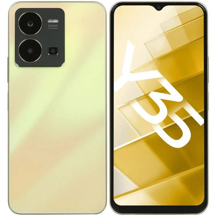 Смартфон Vivo Y35, 6.58'', IPS, 4 Гб, 64 Гб, 50 Мп, 16 Мп, LTE, NFC, 5000 мАч, золотистый - фото 51412452 Смартфон Vivo Y35, 6.58'', IPS, 4 Гб, 64 Гб, 50 Мп, 16 Мп, LTE, NFC, 5000 мАч, золотистый - фото 51412452