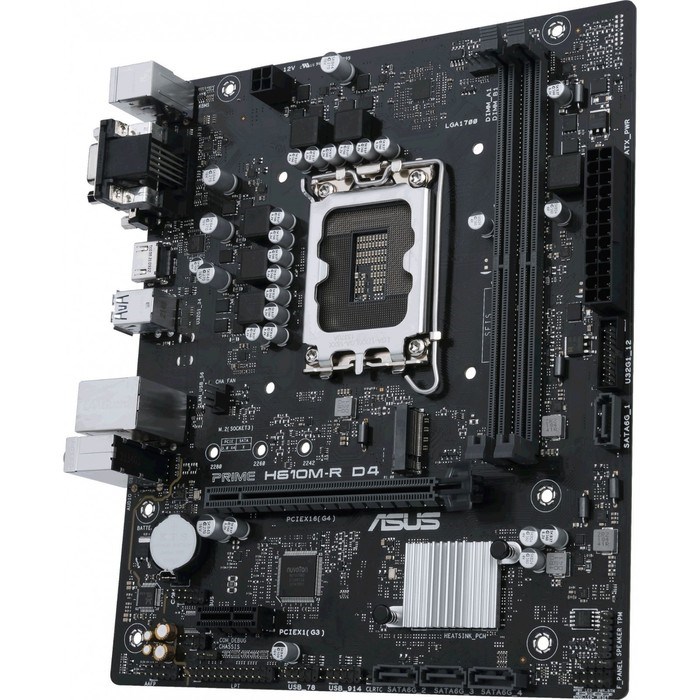 Материнская плата Asus PRIME H610M-R D4-SI, LGA1700, H610, 2хDDR4, VGA, HDMI, DVI, mATX - фото 51412568 Материнская плата Asus PRIME H610M-R D4-SI, LGA1700, H610, 2хDDR4, VGA, HDMI, DVI, mATX - фото 51412568