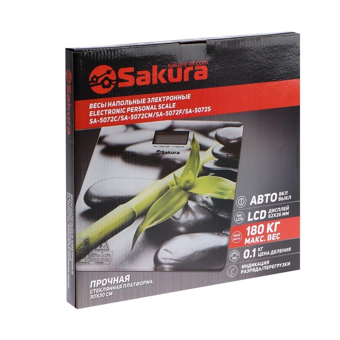Весы напольные Sakura SA-5072S, электронные, до 180 кг, рисунок "бамбук" - фото 51412824 Весы напольные Sakura SA-5072S, электронные, до 180 кг, рисунок "бамбук" - фото 51412824