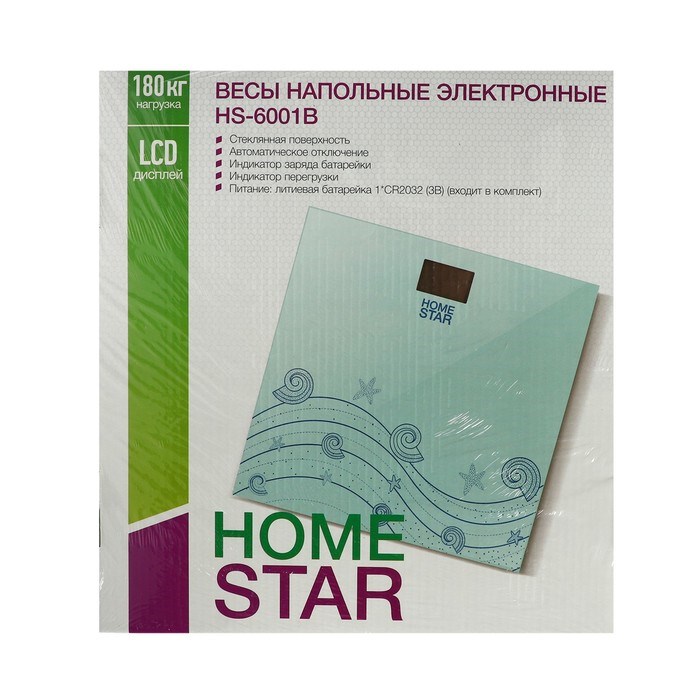 Весы напольные HOMESTAR HS-6001B, электронные, до 180 кг, 1хCR2032, стекло, голубые - фото 51412932 Весы напольные HOMESTAR HS-6001B, электронные, до 180 кг, 1хCR2032, стекло, голубые - фото 51412932