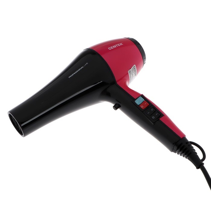 Фен Centek CT-2225 Professional, 2200 Вт, 2 скорости, 3 температурных режима, чёрный/фуксия - фото 51412941 Фен Centek CT-2225 Professional, 2200 Вт, 2 скорости, 3 температурных режима, чёрный/фуксия - фото 51412941