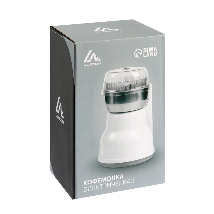 Кофемолка электрическая Luazon LMR-05, 160 Вт, 50 г, белая - фото 51413138 Кофемолка электрическая Luazon LMR-05, 160 Вт, 50 г, белая - фото 51413138