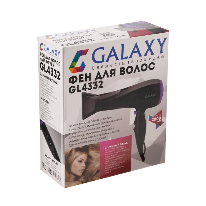 Фен Galaxy GL 4332, 2000 Вт, 2 скорости, 3 температурных режима, черный - фото 51413238 Фен Galaxy GL 4332, 2000 Вт, 2 скорости, 3 температурных режима, черный - фото 51413238