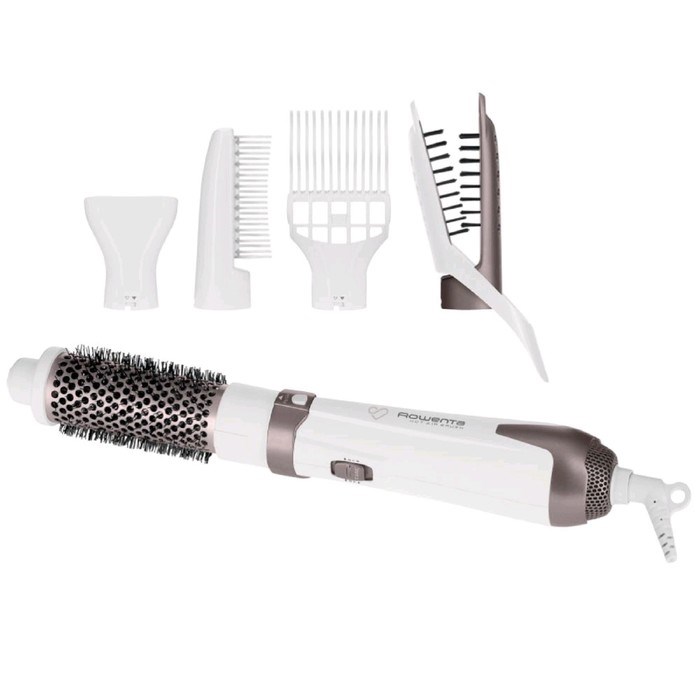 Фен-щётка Rowenta CF7830F0, 1200 Вт, 2 скорости, 2 темперт, 5 насадок, ионизация, керамика - фото 51413597 Фен-щётка Rowenta CF7830F0, 1200 Вт, 2 скорости, 2 темперт, 5 насадок, ионизация, керамика - фото 51413597