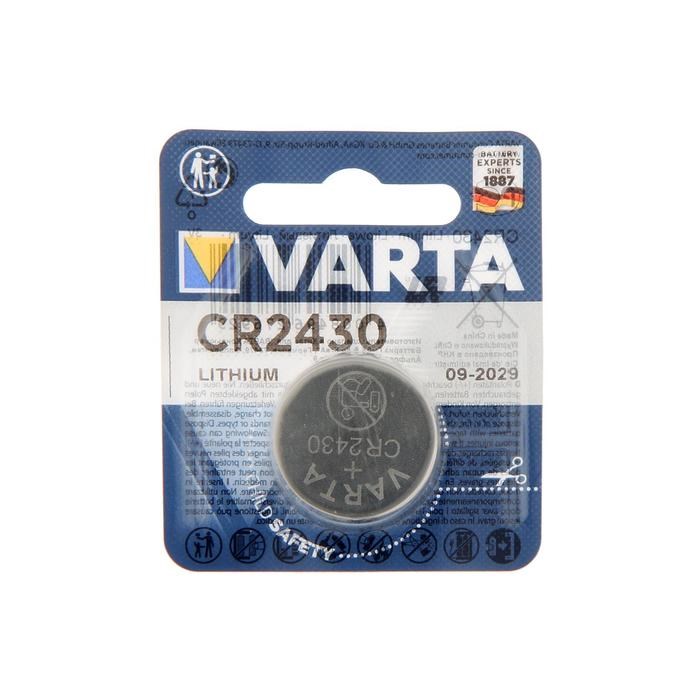Батарейка литиевая Varta, CR2430-1BL, 3В, блистер, 1 шт. - фото 51413782 Батарейка литиевая Varta, CR2430-1BL, 3В, блистер, 1 шт. - фото 51413782