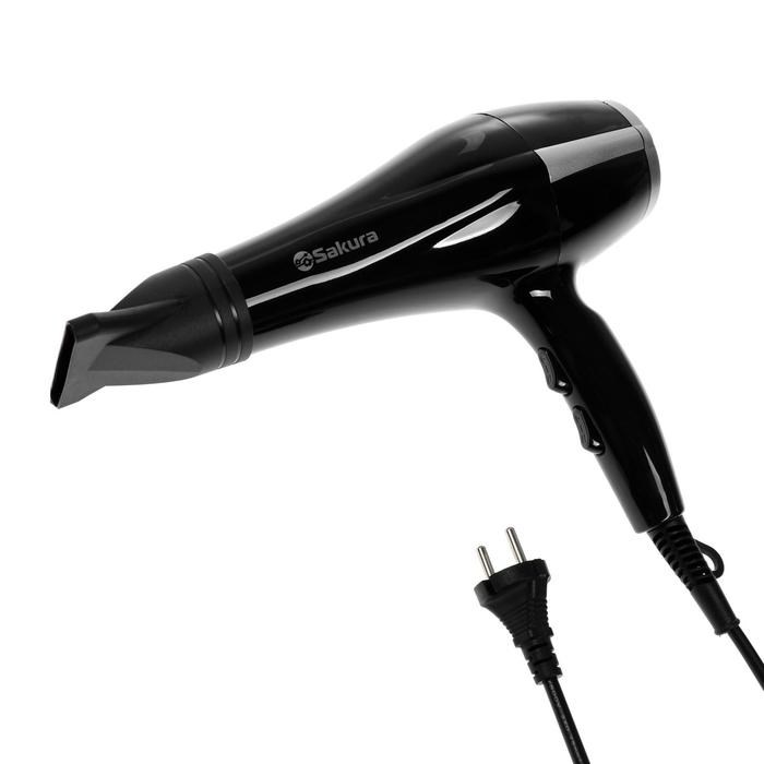 Фен Sakura SA-4046BK, 1600 Вт, 2 скорости, 3 температурных режима, серебристо-чёрный - фото 51413948 Фен Sakura SA-4046BK, 1600 Вт, 2 скорости, 3 температурных режима, серебристо-чёрный - фото 51413948
